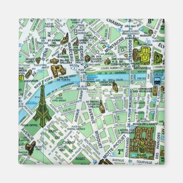 Imán Mapa de París (Frente)