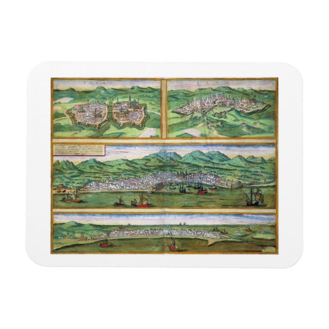 Imán Mapa de Parma, Siena, Palermo y Drepanum, de ' (Horizontal)