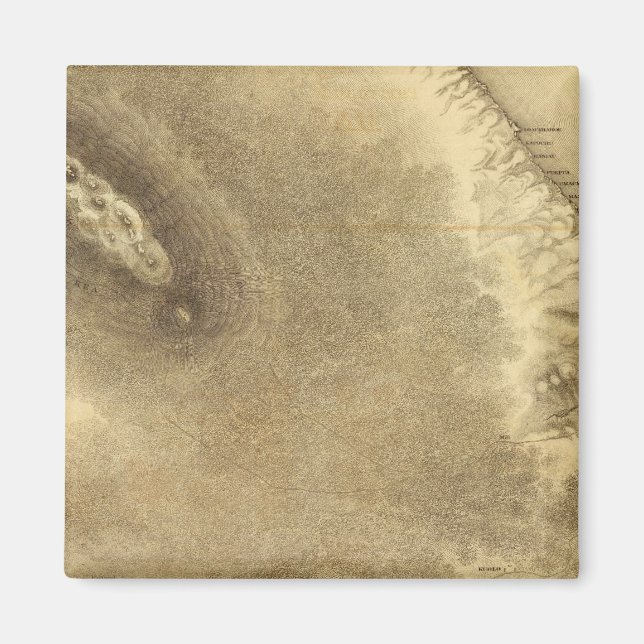 Imán Mapa de parte de la isla de Hawái (Frente)