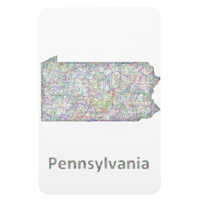 Imán Mapa de Pennsylvania (Vertical)