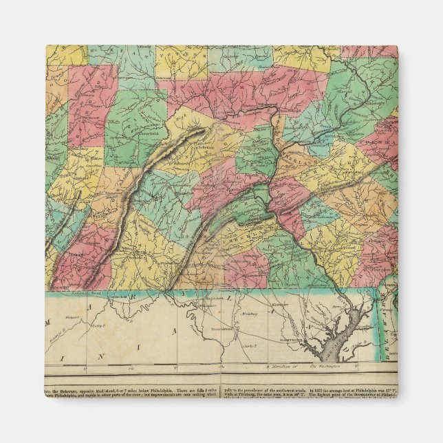 Imán Mapa De Pensilvania (Frente)