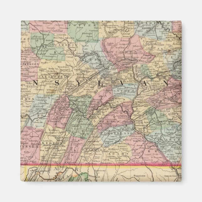 Imán Mapa de Pensilvania por Mitchell (Frente)