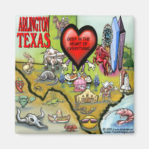 Imán Mapa de Personalizados de Arlington Texas
