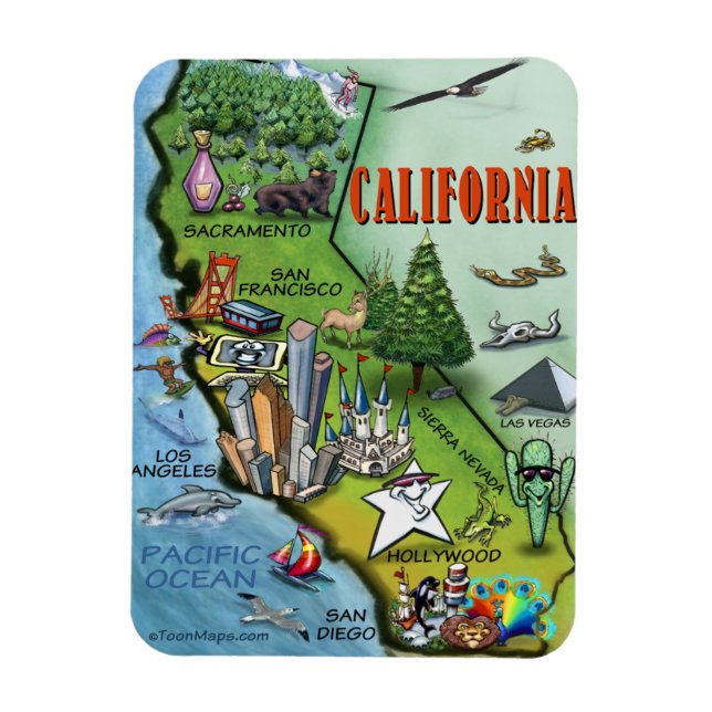 Imán Mapa de Personalizados de California (Vertical)