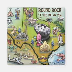 Imán Mapa de Personalizados de Round Rock Texas