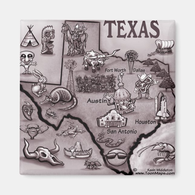 Imán Mapa de Personalizados de Texas (Frente)