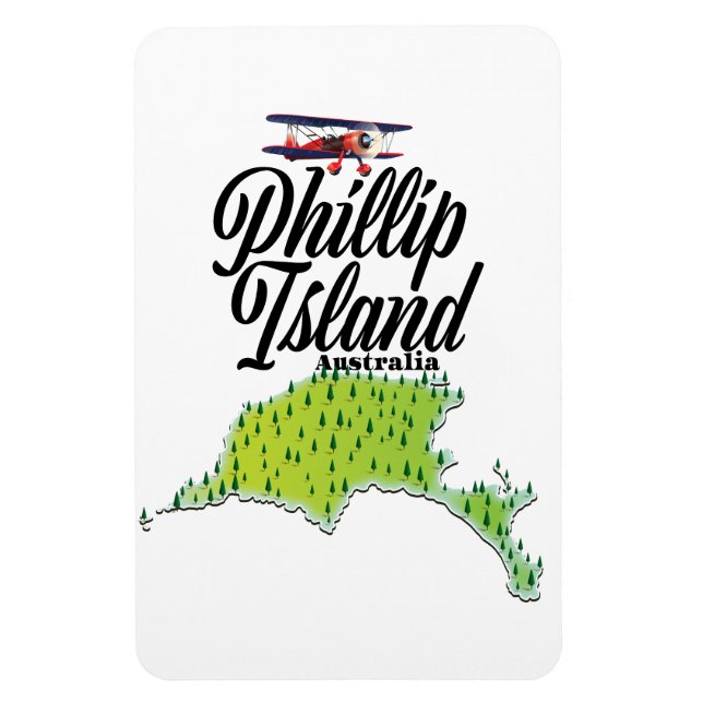 Imán Mapa de Phillip Island Australia (Vertical)