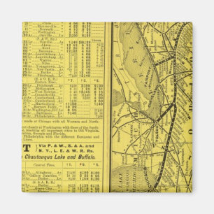 Imán Mapa de Pittsburgh y Western Railway