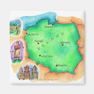 Imán Mapa de Polonia