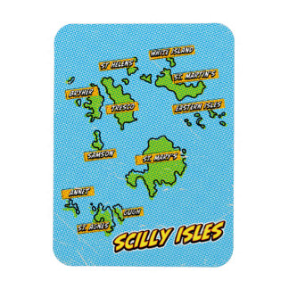 Imán Mapa de Pop Art Illustrated Scilly Isles