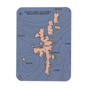 Imán Mapa de previsión meteorológica de las islas Shetl