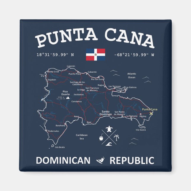 Imán Mapa de Punta Cana (Frente)