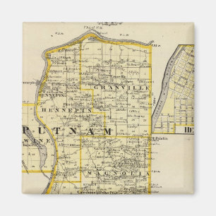 Imán Mapa de Putnam y la parte este de los condados Mar