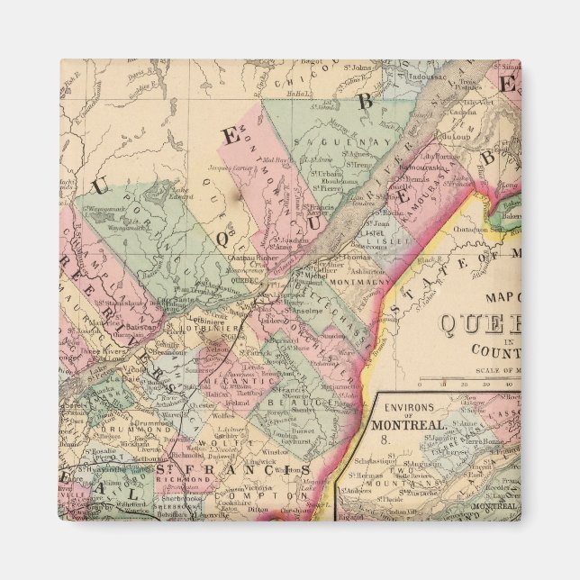 Imán Mapa de Quebec por Mitchell (Frente)