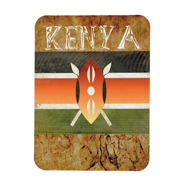 Imán Mapa de recuerdo de Kenya (Vertical)
