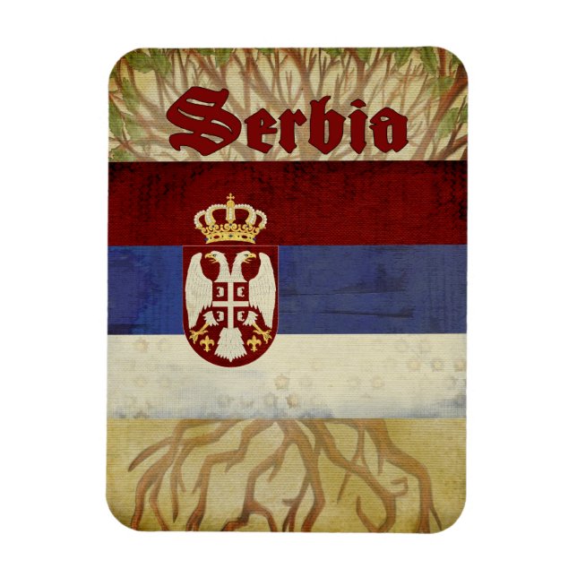 Imán Mapa de recuerdo de Serbia (Vertical)
