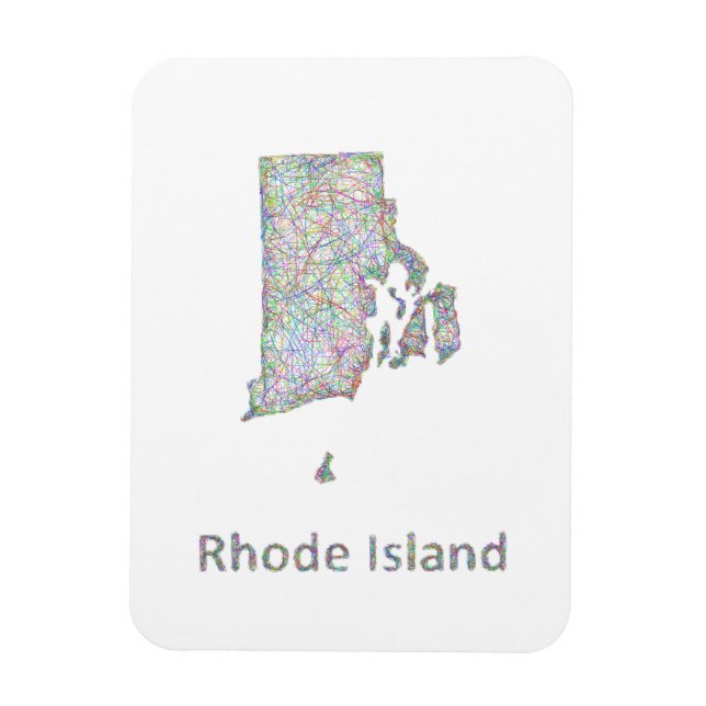 Imán Mapa de Rhode Island (Vertical)