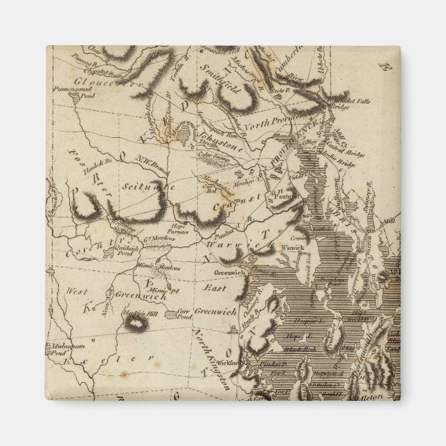 Imán Mapa de Rhode Island por Arrowsmith (Frente)