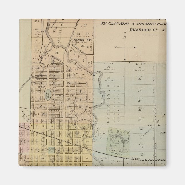 Imán Mapa de Rochester, Minnesota (Frente)