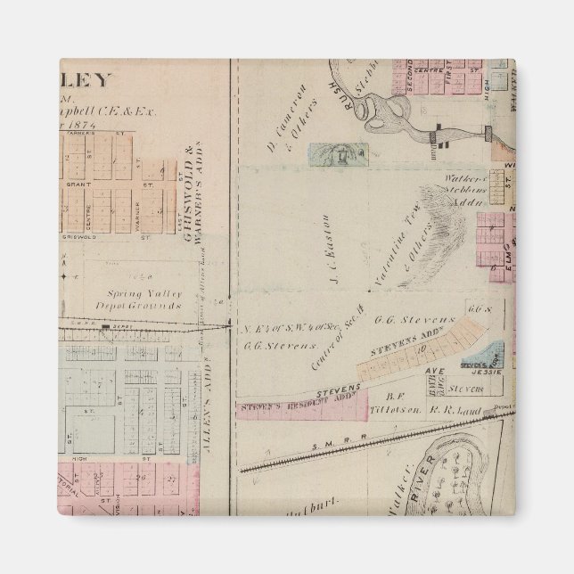 Imán Mapa de Rushford, condado de Fillmore, Minnesota (Frente)