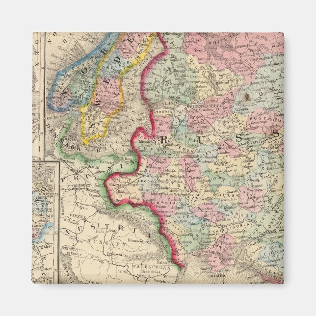Imán Mapa de Rusia, Suecia y Noruega de Mitchell (Frente)