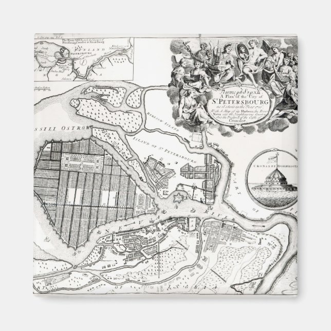 Imán Mapa de San Petersburgo (Frente)