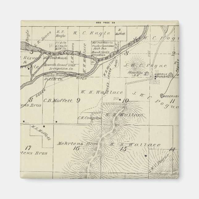 Imán Mapa de sección del condado de Tulare T18S R27E (Frente)