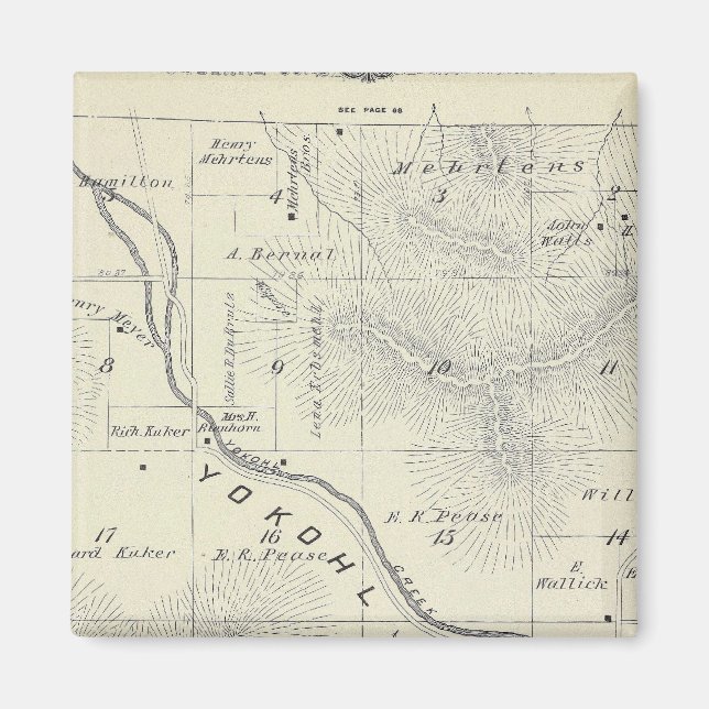 Imán Mapa de sección del condado de Tulare T19S R27E (Frente)
