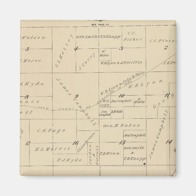 Imán Mapa de sección del condado de Tulare T24S R22E (Frente)