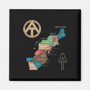 Imán Mapa de senderismo del sendero de los Apalaches