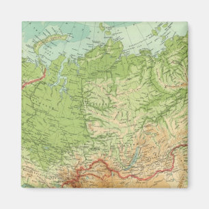 Imán Mapa de Siberia con rutas marítimas