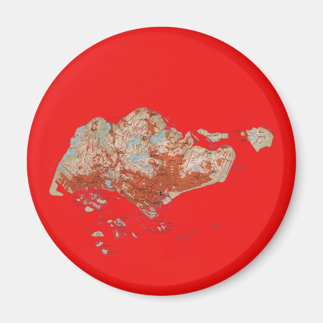 Imán Mapa de Singapur (Frente)