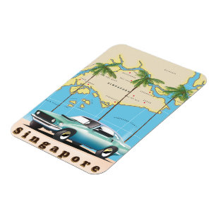 Imán mapa de Singapur