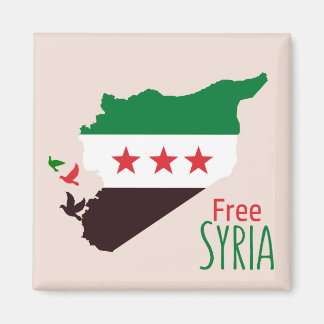 Imán Mapa de Siria con la bandera de la Revolución