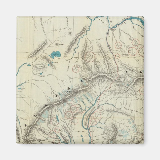 Imán Mapa de Sleem del centro de Alaska (Frente)