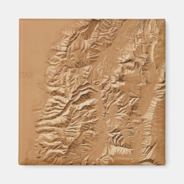 Imán Mapa de socorro de Utah (Frente)