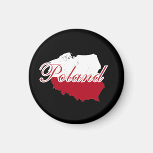 Imán Mapa de Souvenir de la bandera de Polonia Moderna