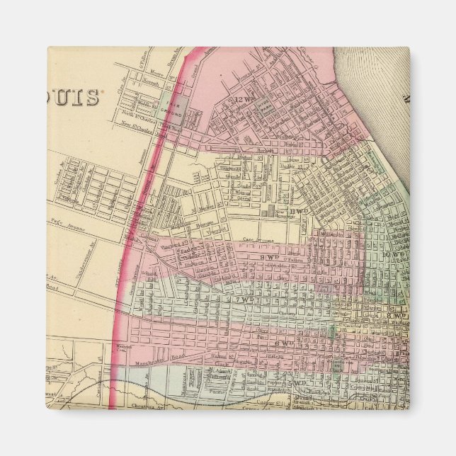 Imán Mapa de St Louis por Mitchell (Frente)