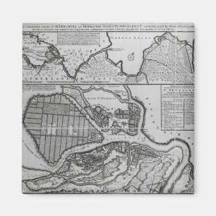 Imán Mapa de St Petersburg, c.1750
