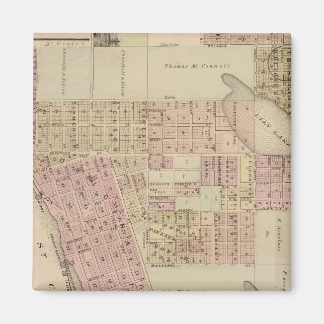 Imán Mapa de Stillwater, condado de Washington, Minneso (Frente)