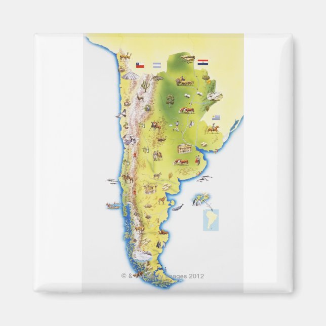 Imán Mapa de Sudamérica (Frente)