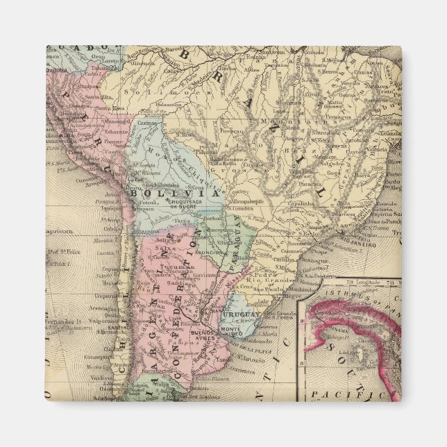 Imán Mapa de Sudamérica por Mitchell (Frente)