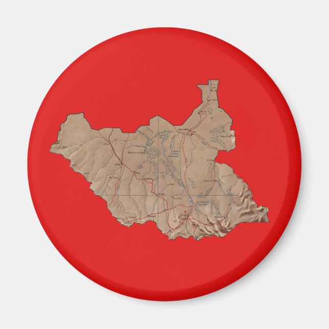 Imán Mapa de Sudán del Sur (Frente)