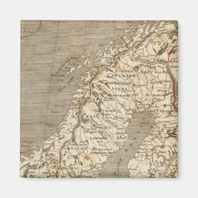 Imán Mapa de Suecia, Noruega por Arrowsmith (Frente)