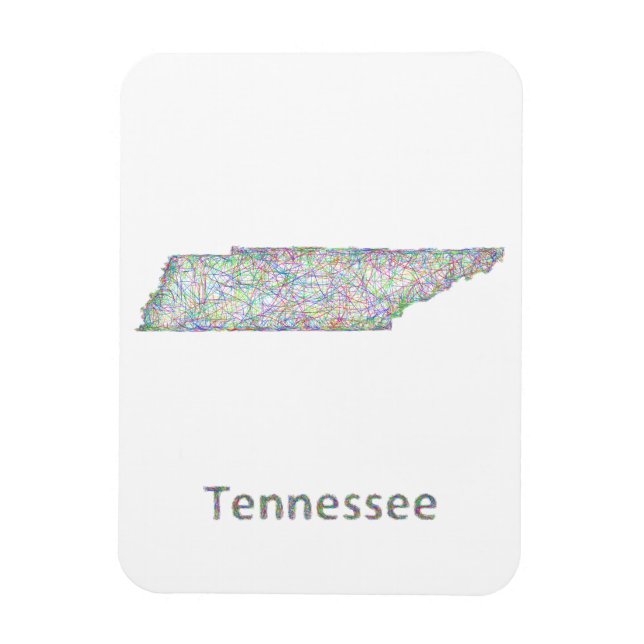 Imán Mapa de Tennessee (Vertical)