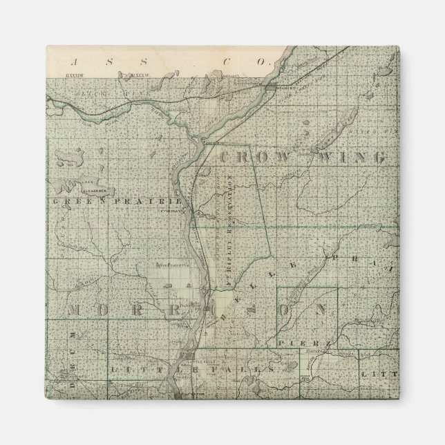 Imán Mapa de Todd, Morrison, Minnesota (Frente)