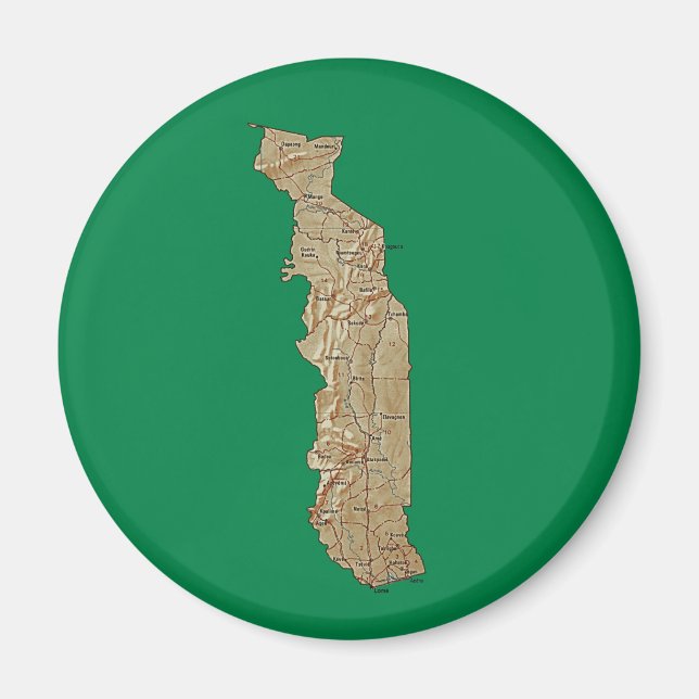 Imán Mapa de Togo (Frente)