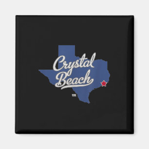 Imán Mapa de Tx de Crystal Beach Texas
