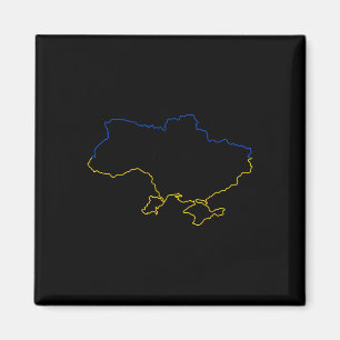 Imán Mapa de Ucrania con colores azul y amarillo Ukrain