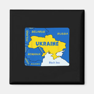 Imán Mapa de Ucrania Dibujado a Mano